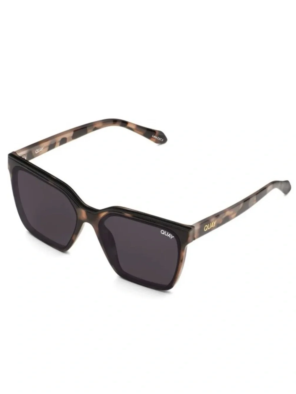Quay Australia Tortoise Square Sunglasses with Gray Lenses